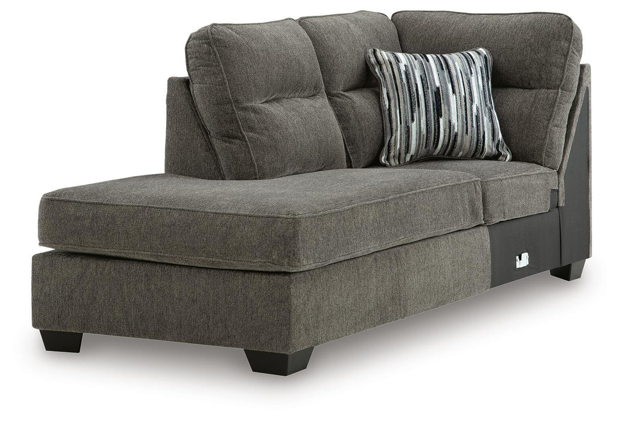 Olten Graphite Left-Arm Facing Corner Chaise from Ashley - Luna Furniture