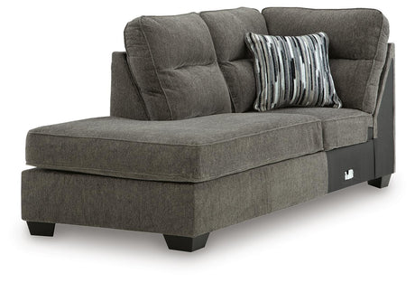 Olten Graphite Left-Arm Facing Corner Chaise from Ashley - Luna Furniture