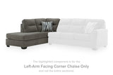 Olten Graphite Left-Arm Facing Corner Chaise from Ashley - Luna Furniture