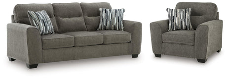 Olten Graphite Sofa and Oversized Chair from Ashley - Luna Furniture