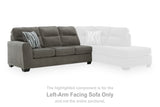 Olten Graphite Left-Arm Facing Sofa from Ashley - Luna Furniture