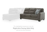 Olten Graphite Right-Arm Facing Sofa from Ashley - Luna Furniture