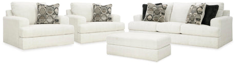 Karinne White Sofa, 2 Chairs and Ottoman from Ashley - Luna Furniture