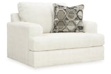 Karinne Linen Oversized Chair and Ottoman from Ashley - Luna Furniture