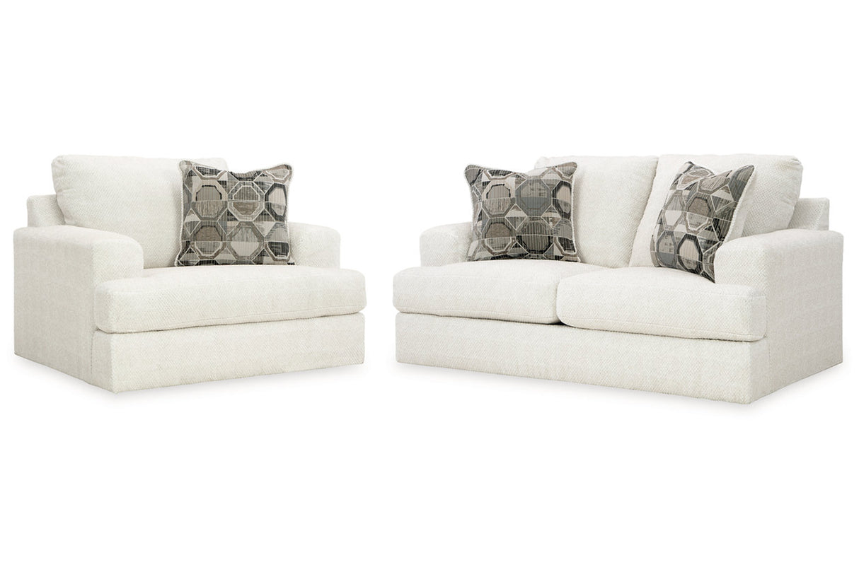 Karinne Linen Loveseat and Chair from Ashley - Luna Furniture