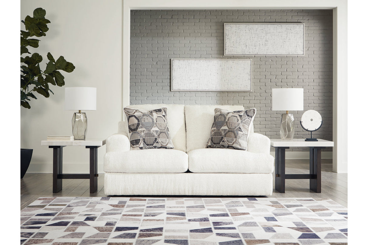 Karinne Linen Loveseat and Chair from Ashley - Luna Furniture