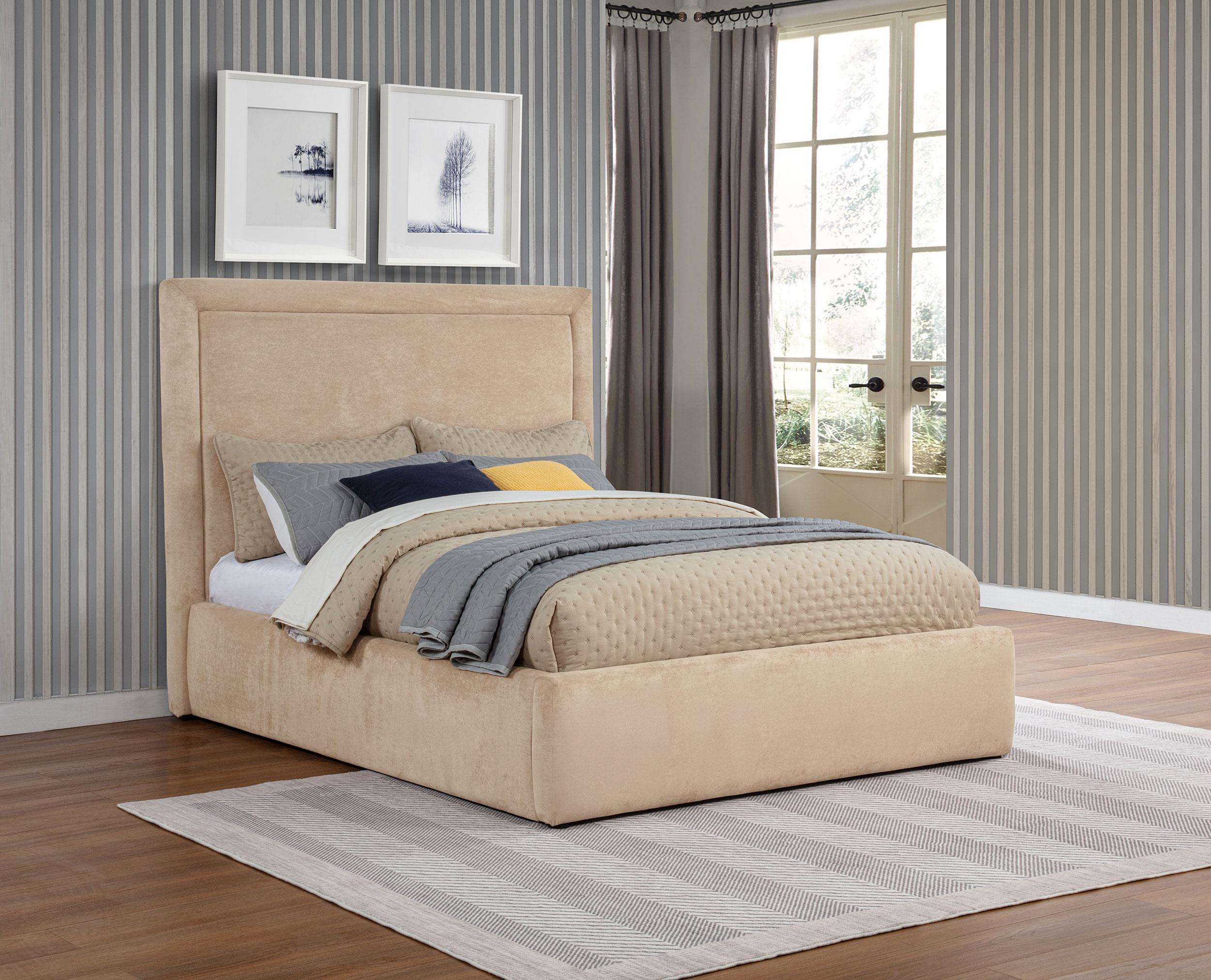 Lawson Light Saddle 55-inch Upholstered Full Platform Bed – Luna