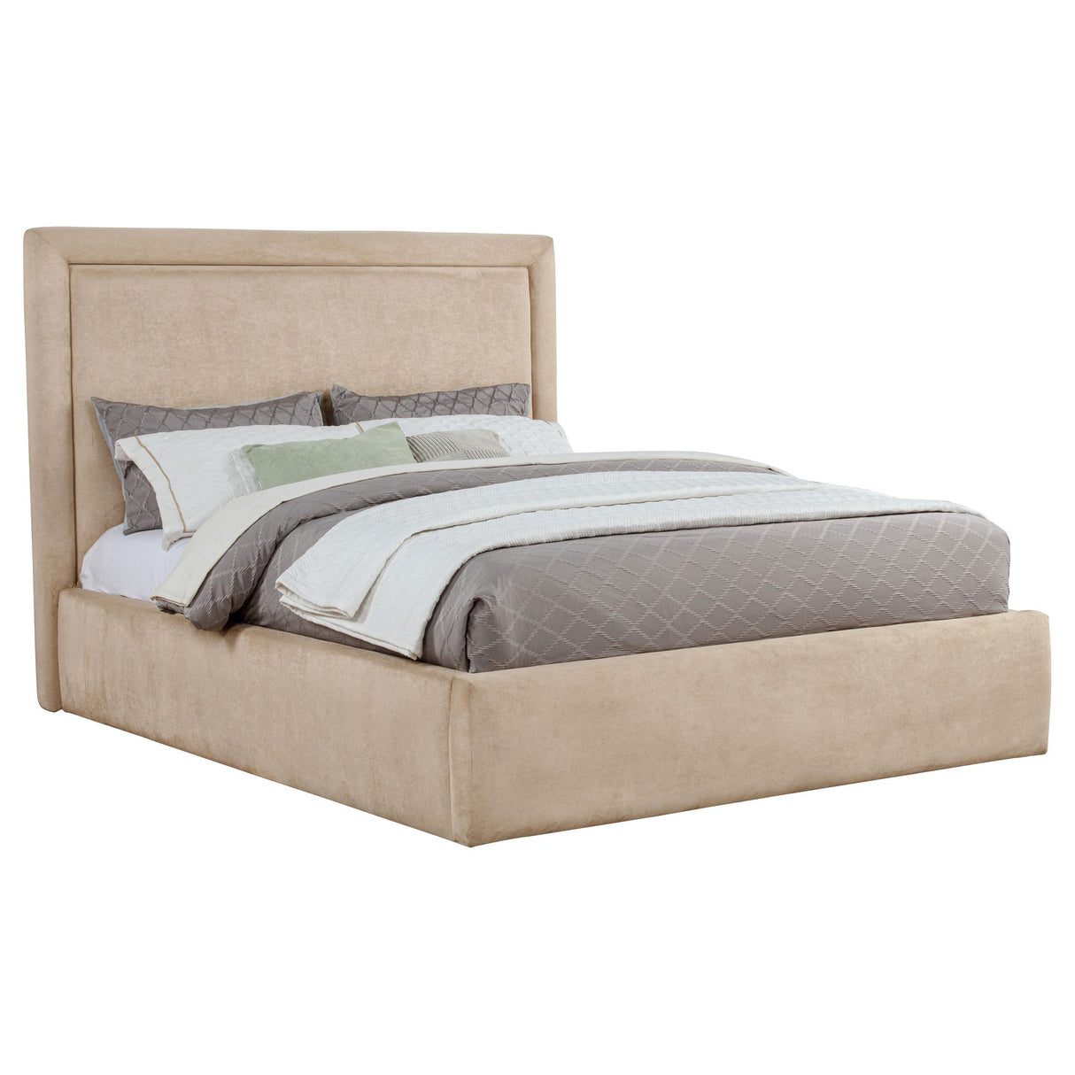 Lawson Saddle 55-inch Upholstered Eastern King Platform Bed from Coaster - Luna Furniture