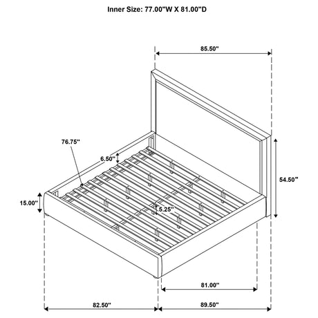 Lawson Mushroom 55-inch Upholstered Eastern King Platform Bed from Coaster - Luna Furniture