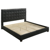 Medley Black Genuine Leather Eastern King Platform Bed from Coaster - Luna Furniture