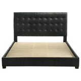 Medley Black Genuine Leather Eastern King Platform Bed from Coaster - Luna Furniture