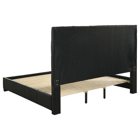 Medley Black Genuine Leather Eastern King Platform Bed from Coaster - Luna Furniture