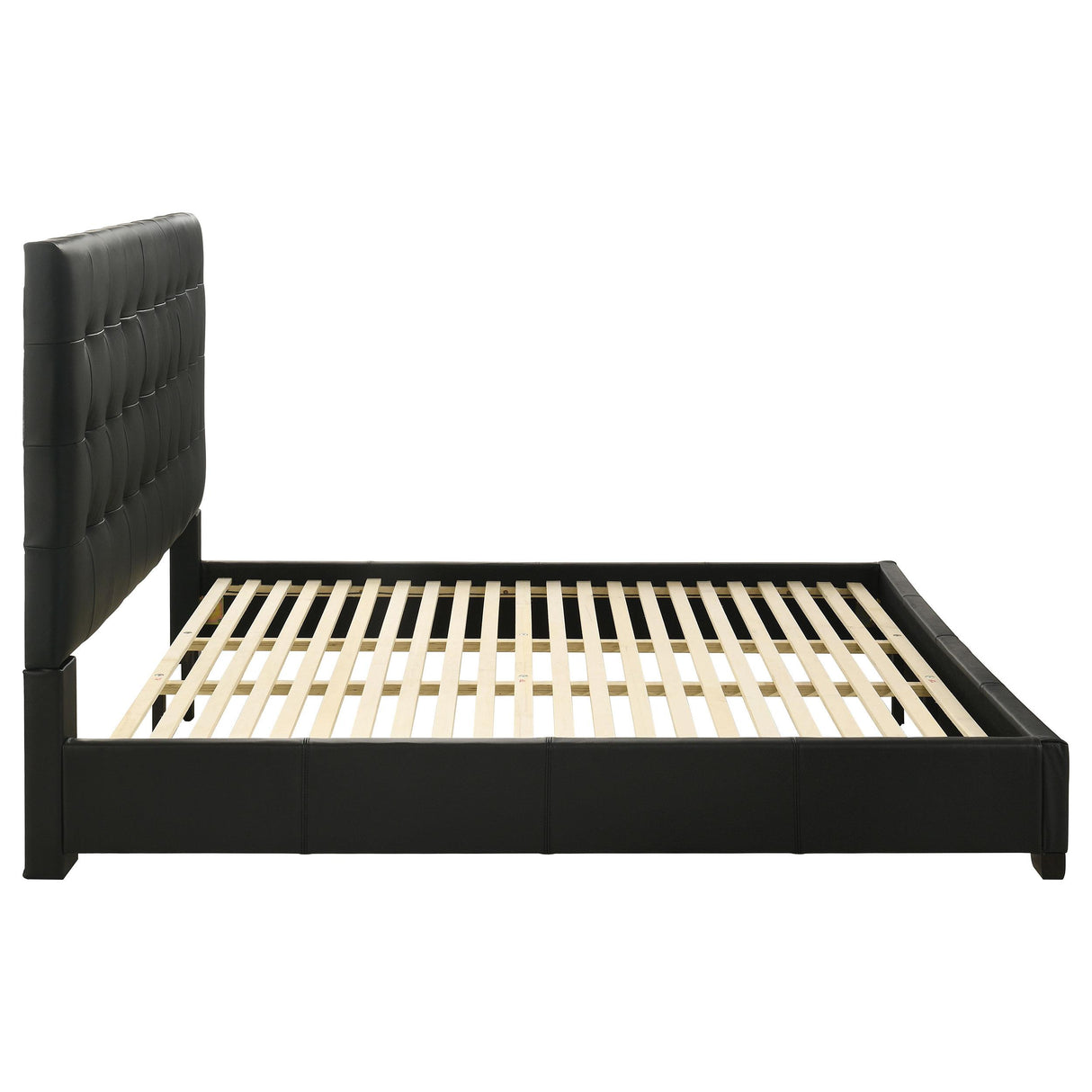 Medley Black Genuine Leather Eastern King Platform Bed from Coaster - Luna Furniture