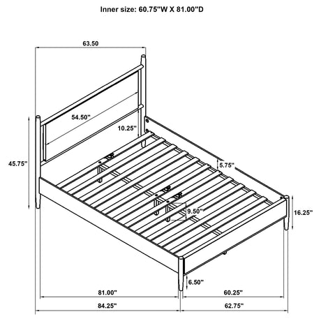 Mason Gray and Light Brown 46-inch Queen Panel Platform Bed from Coaster - Luna Furniture