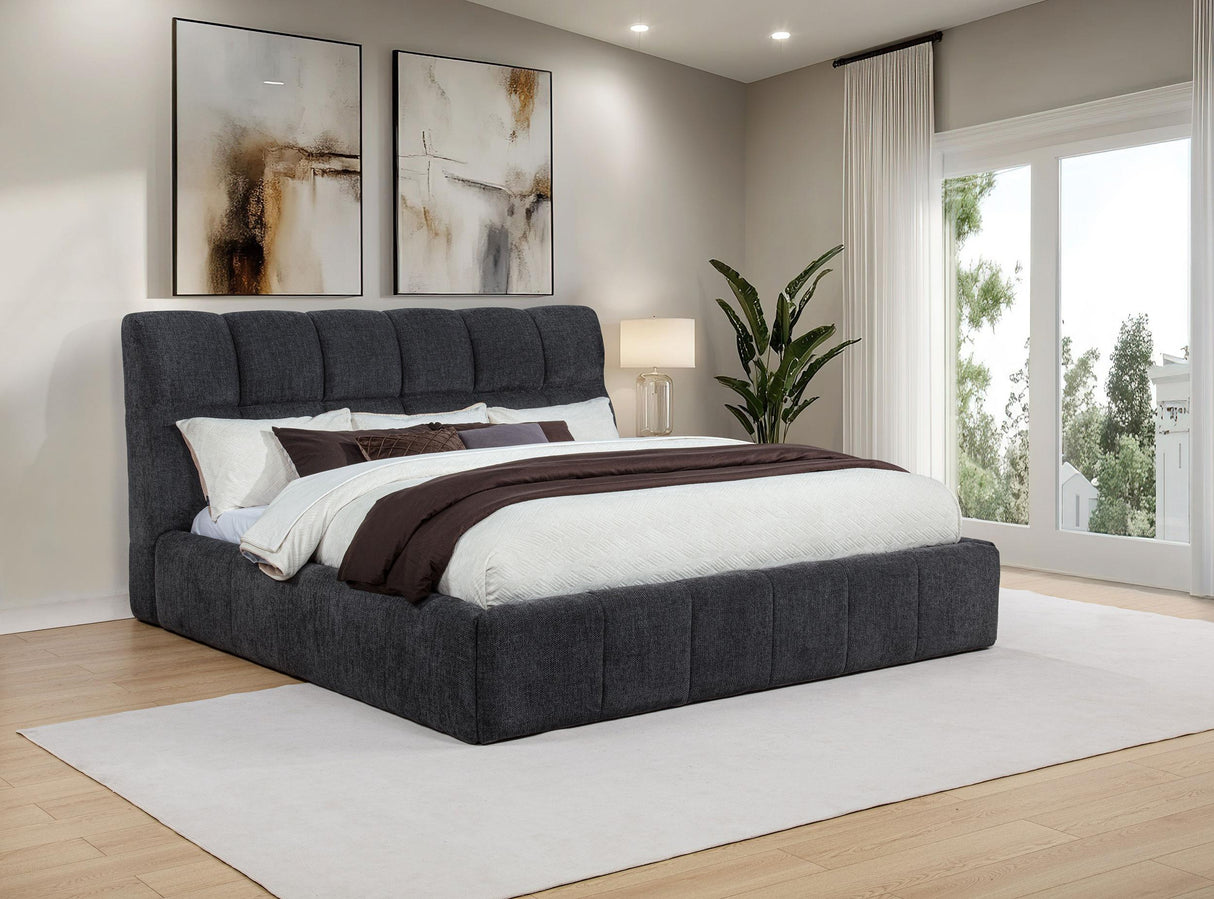 Nollet Gray 48-inch Upholstered Eastern King Platform Bed from Coaster - Luna Furniture