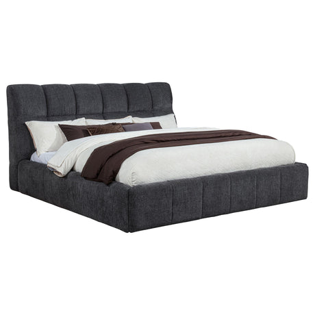 Nollet Gray 48-inch Upholstered Eastern King Platform Bed from Coaster - Luna Furniture