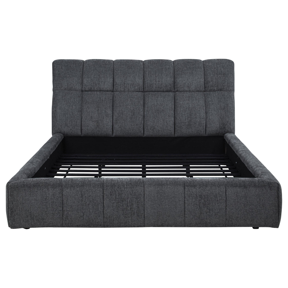 Nollet Gray 48-inch Upholstered Eastern King Platform Bed from Coaster - Luna Furniture