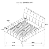 Nollet Gray 48-inch Upholstered Eastern King Platform Bed from Coaster - Luna Furniture