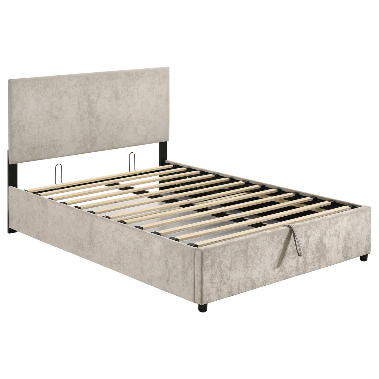 Reeves Beige Upholstered Lift-Top Storage Platform Full Bed from Coaster - Luna Furniture