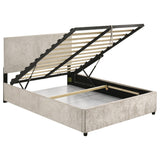 Reeves Beige Upholstered Lift-Top Storage Platform Full Bed from Coaster - Luna Furniture
