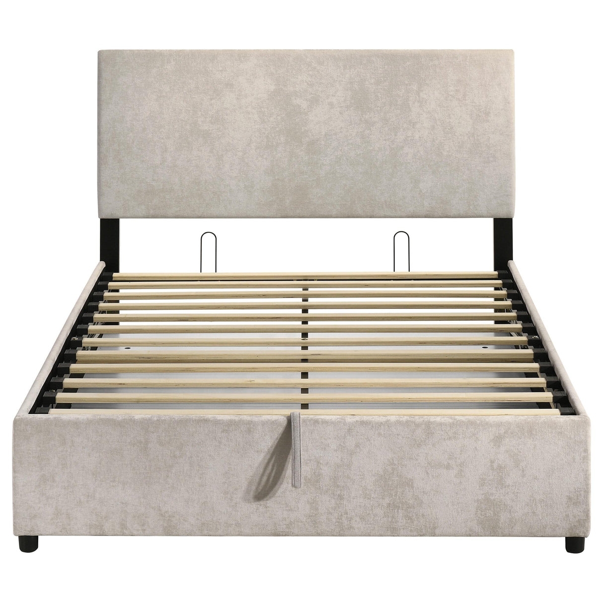 Reeves Beige Upholstered Lift-Top Storage Platform Full Bed from Coaster - Luna Furniture