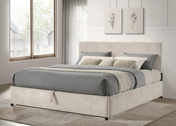 Reeves Beige Eastern King Lift-Up Storage Platform Bed