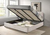Reeves Beige Upholstered Eastern King Lift-Top Storage Platform Bed from Coaster - Luna Furniture