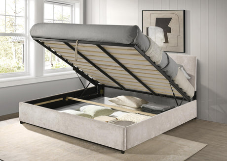 Reeves Beige Eastern King Lift-Up Storage Platform Bed from Coaster - Luna Furniture