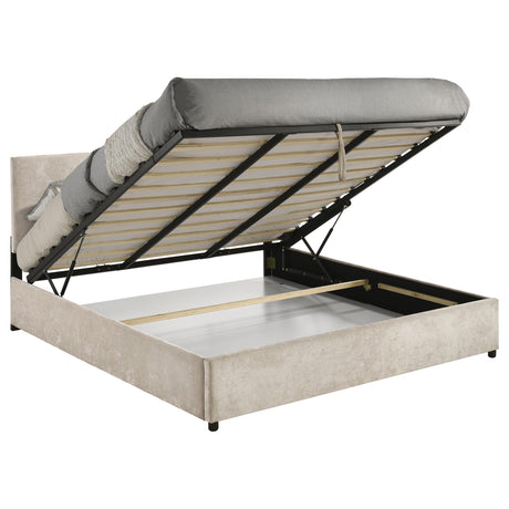 Reeves Beige Eastern King Lift-Up Storage Platform Bed from Coaster - Luna Furniture