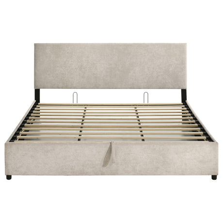 Reeves Beige Eastern King Lift-Up Storage Platform Bed from Coaster - Luna Furniture