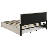 Reeves Beige Upholstered Eastern King Lift-Top Storage Platform Bed from Coaster - Luna Furniture
