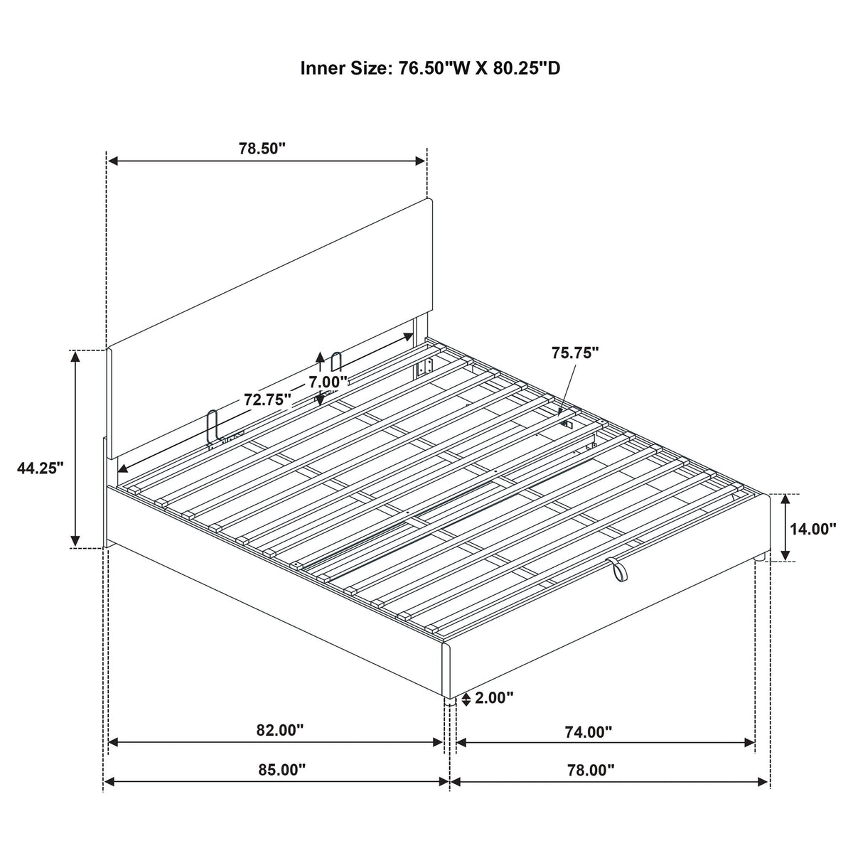 Reeves Beige Upholstered Eastern King Lift-Top Storage Platform Bed from Coaster - Luna Furniture