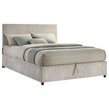 Reeves Beige Upholstered Queen Lift-Top Storage Platform Bed from Coaster - Luna Furniture