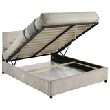 Reeves Beige Upholstered Queen Lift-Top Storage Platform Bed from Coaster - Luna Furniture