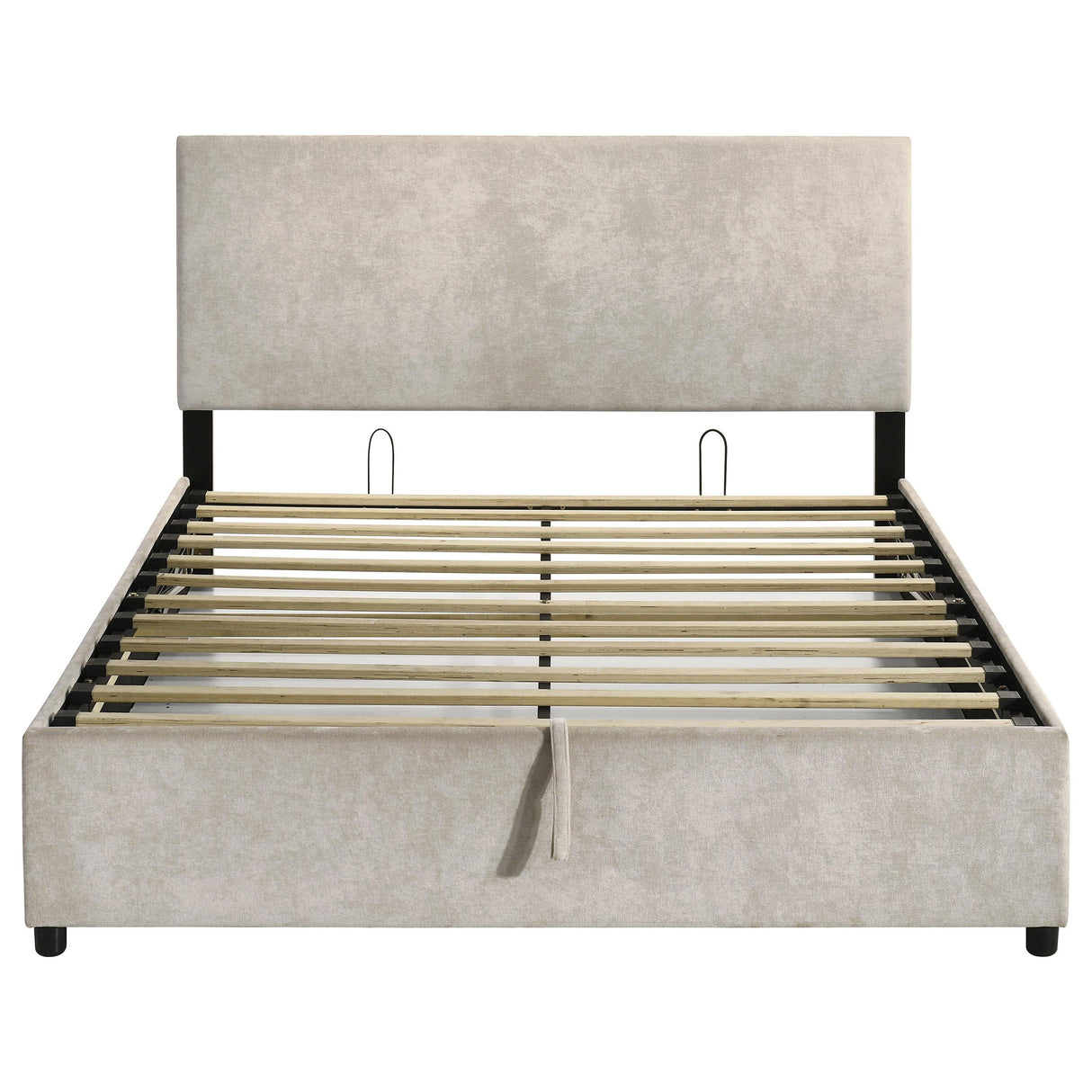 Reeves Beige Upholstered Queen Lift-Top Storage Platform Bed from Coaster - Luna Furniture