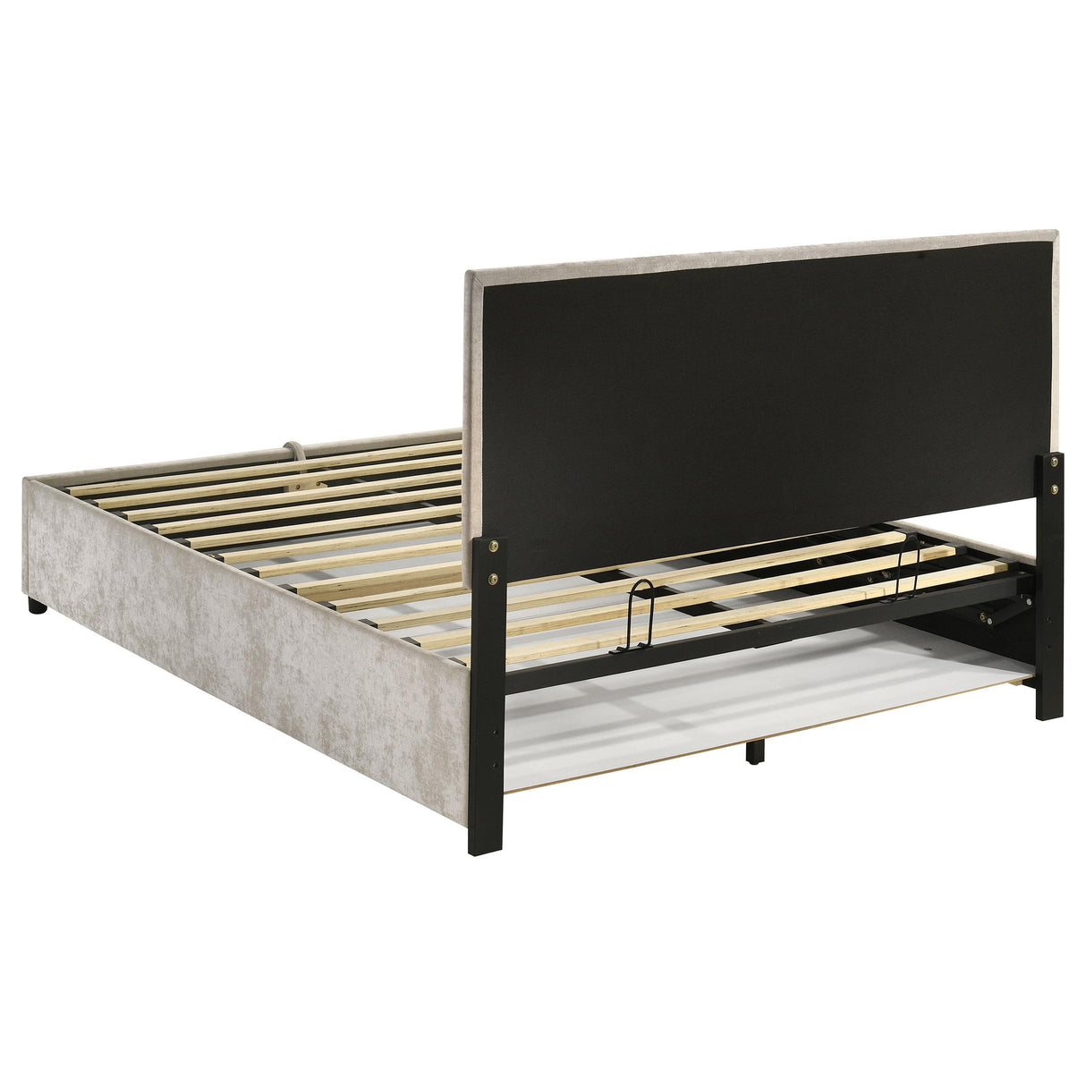 Reeves Beige Upholstered Queen Lift-Top Storage Platform Bed from Coaster - Luna Furniture