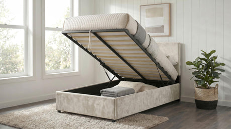 Reeves Beige Twin Lift-Up Storage Platform Bed from Coaster - Luna Furniture