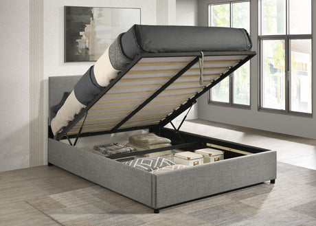 Reeves Gray Upholstered Lift-Top Storage Full Platform Bed from Coaster - Luna Furniture