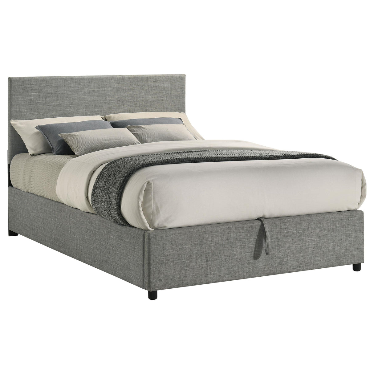 Reeves Gray Upholstered Lift-Top Storage Full Platform Bed from Coaster - Luna Furniture