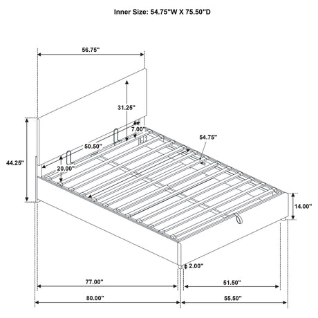 Reeves Gray Upholstered Lift-Top Storage Full Platform Bed from Coaster - Luna Furniture