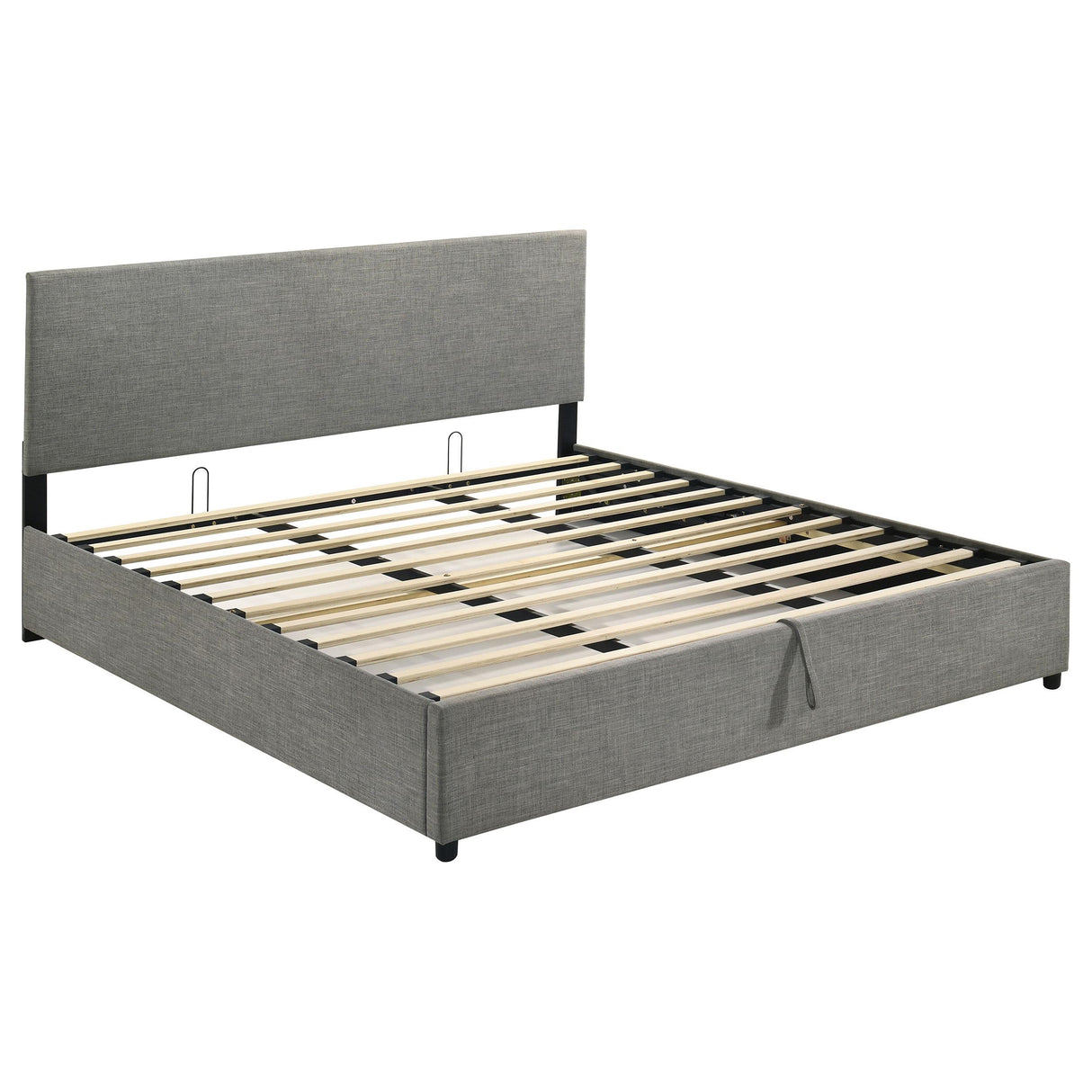 Reeves Gray Upholstered Lift-Top Storage Eastern King Platform Bed from Coaster - Luna Furniture