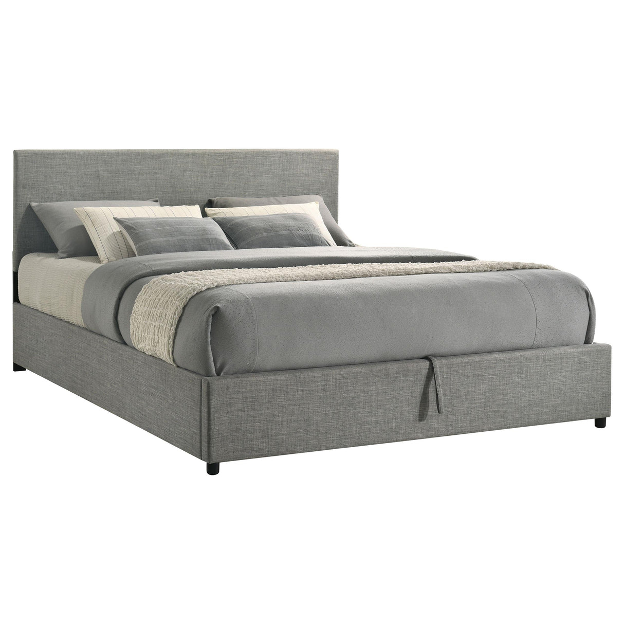 Reeves Gray Upholstered Lift-Top Storage Eastern King Platform Bed from Coaster - Luna Furniture
