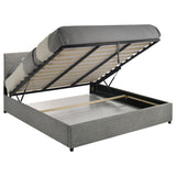 Reeves Gray Upholstered Lift-Top Storage Eastern King Platform Bed from Coaster - Luna Furniture