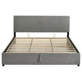 Reeves Gray Upholstered Lift-Top Storage Eastern King Platform Bed from Coaster - Luna Furniture