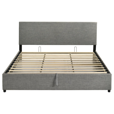 Reeves Gray Upholstered Lift-Top Storage Eastern King Platform Bed from Coaster - Luna Furniture