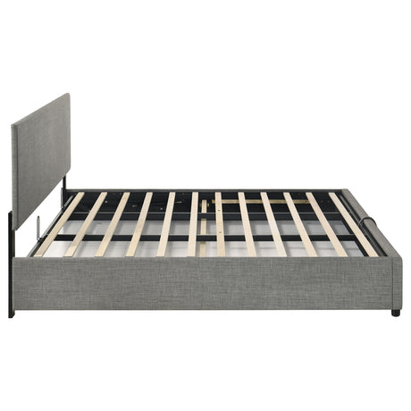 Reeves Gray Upholstered Lift-Top Storage Eastern King Platform Bed from Coaster - Luna Furniture