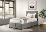 Reeves Grey Upholstered Twin Lift-Top Storage Platform Bed from Coaster - Luna Furniture