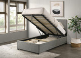 Reeves Grey Upholstered Twin Lift-Top Storage Platform Bed from Coaster - Luna Furniture