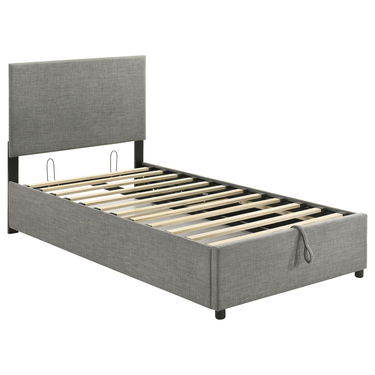 Reeves Grey Upholstered Twin Lift-Top Storage Platform Bed from Coaster - Luna Furniture