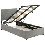 Reeves Grey Upholstered Twin Lift-Top Storage Platform Bed from Coaster - Luna Furniture